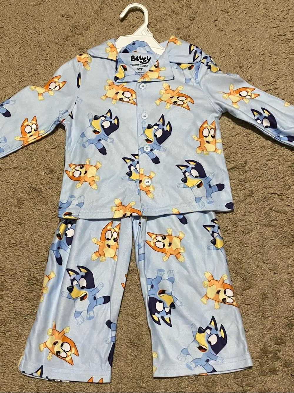 Bluey Kids Light Blue Character Pajama Set